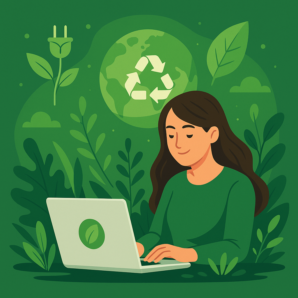 Une personne utilisant un logiciel éco-conçu